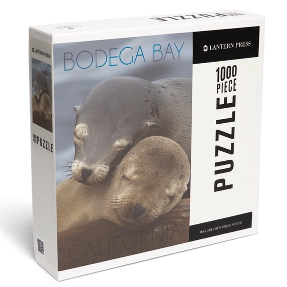 Lantern Press 1000 Piece Jigsaw Puzzle, Bodega Bay, California, Sea Lions Cuddle
