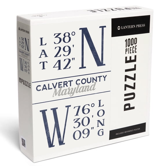 Lantern Press 1000 Piece Jigsaw Puzzle, Calvert County, Maryland, Latitude and Longitude