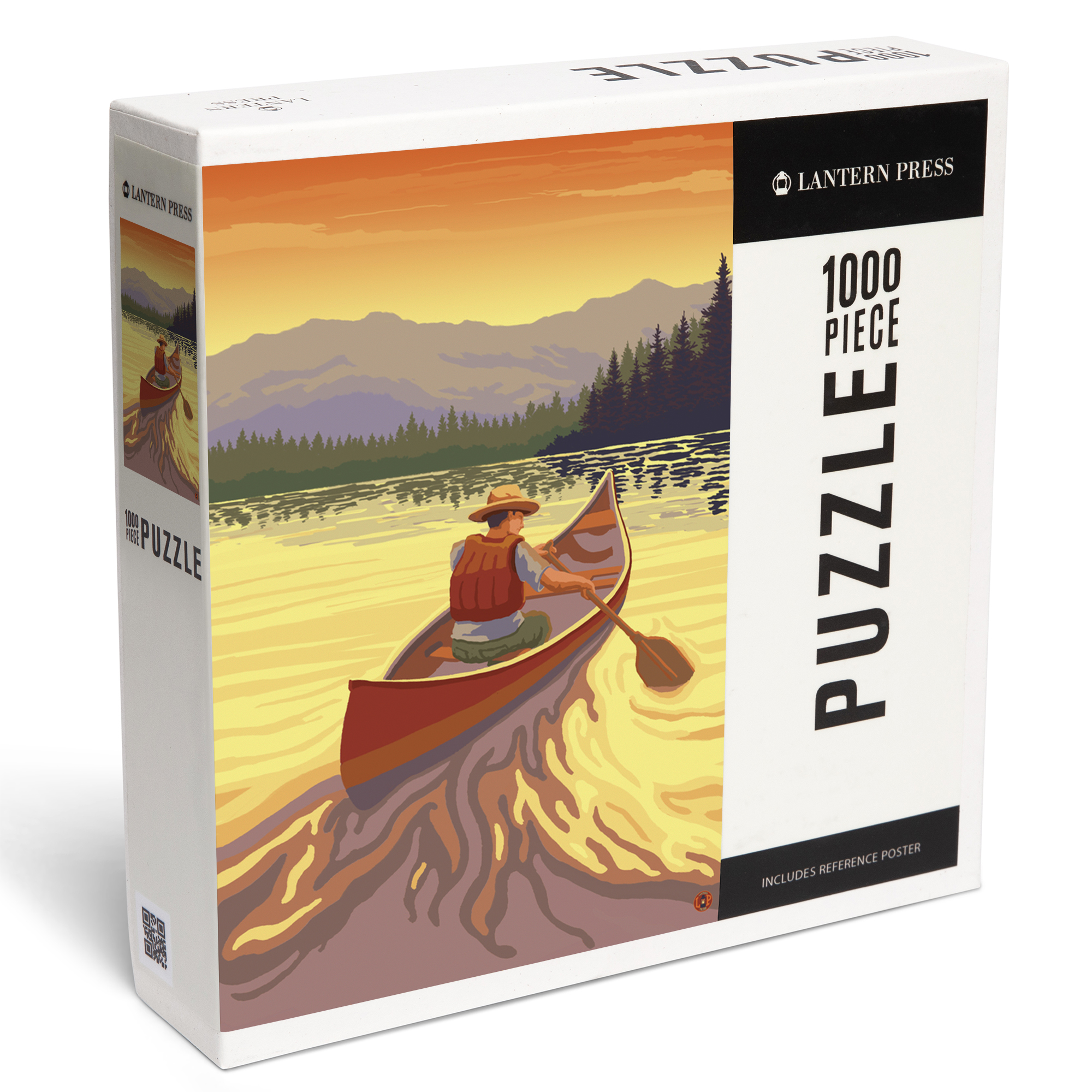 Lantern Press 1000 Piece Jigsaw Puzzle, Canoe at Sunset