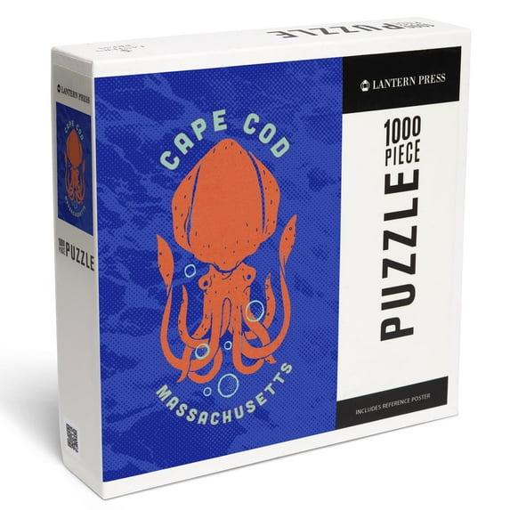 Lantern Press 1000 Piece Jigsaw Puzzle, Cape Cod, Massachusetts, Dockside Series, Squid