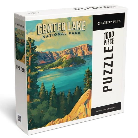 Lantern Press 1000 Piece Jigsaw Puzzle, Crater Lake National Park, Oregon, Oil Painting National Park Series
