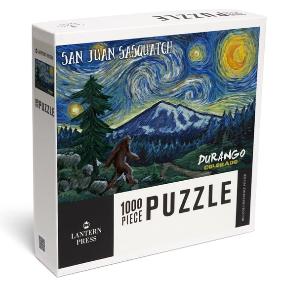 Lantern Press 1000 Piece Jigsaw Puzzle, Durango, Colorado, San Juan Sasquatch, Starry Night
