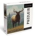 thumbnail image 1 of Lantern Press 1000 Piece Jigsaw Puzzle, Elk Scene, Wyoming, 1 of 5