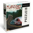thumbnail image 1 of Lantern Press 1000 Piece Jigsaw Puzzle, Flagstaff, Arizona, Retro Camper on Road, 1 of 5