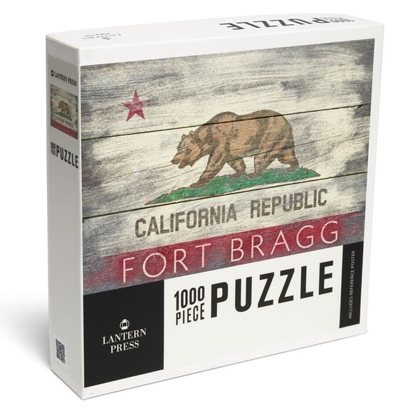 Lantern Press 1000 Piece Jigsaw Puzzle, Fort Bragg, California, Rustic State Flag
