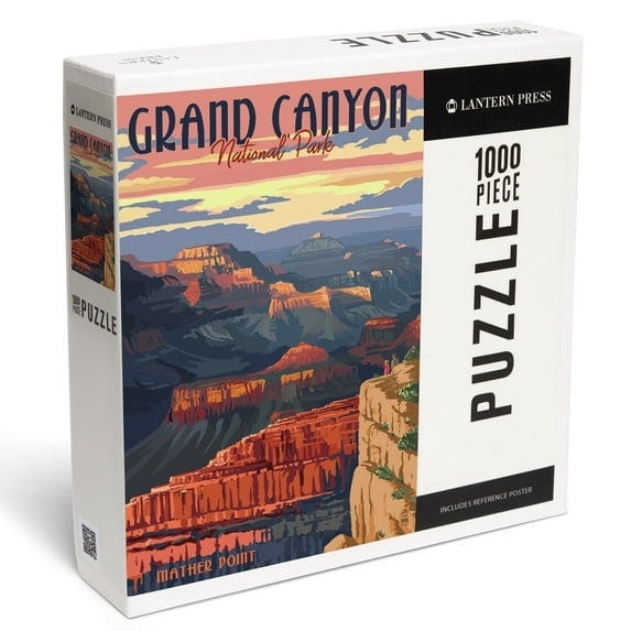 Lantern Press 1000 Piece Jigsaw Puzzle, Grand Canyon National Park, Arizona, Mather Point, Script