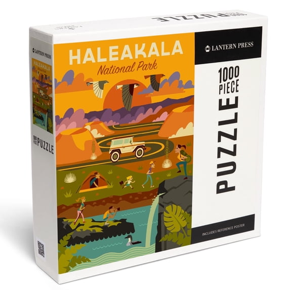 Lantern Press 1000 Piece Jigsaw Puzzle, HaleakalÄ National Park, Hawaii, Geometric National Park Series
