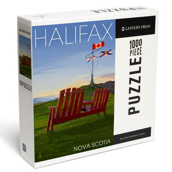 Lantern Press 1000 Piece Jigsaw Puzzle, Halifax, Nova Scotia, Adirondack Chairs and Sunset