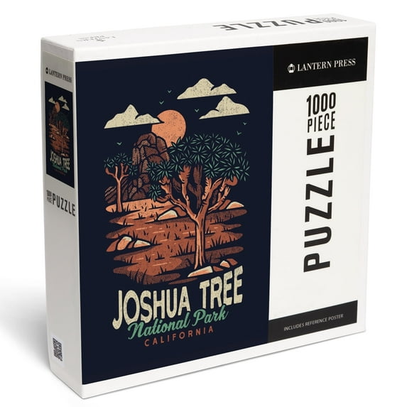 Lantern Press 1000 Piece Jigsaw Puzzle, Joshua Tree National Park, California, Distressed Vector