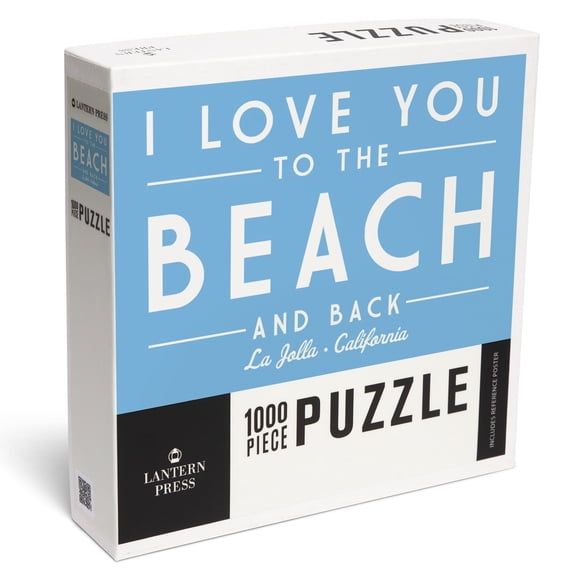 Lantern Press 1000 Piece Jigsaw Puzzle, La Jolla, California, I Love You to the Beach and Back, Simply Said