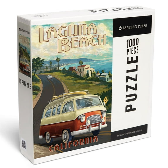 Lantern Press 1000 Piece Jigsaw Puzzle, Laguna Beach, California, Camper Van, Cruise