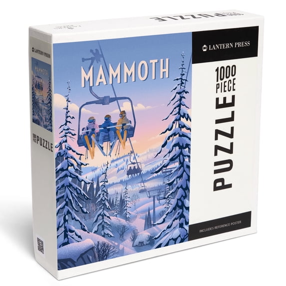 Lantern Press 1000 Piece Jigsaw Puzzle, Mammoth, California, Chill on the Uphill, Ski Lift
