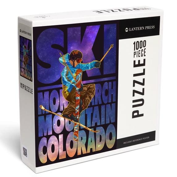 Lantern Press 1000 Piece Jigsaw Puzzle, Monarch Mountain, Colorado, Milky Way Skier