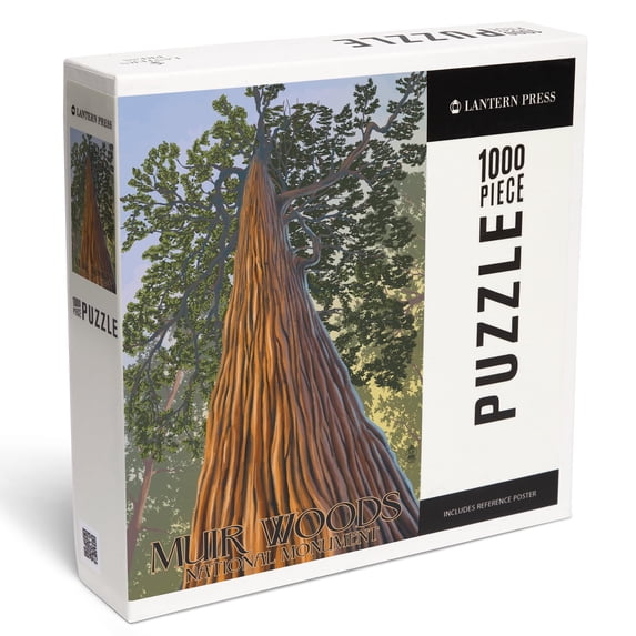 Lantern Press 1000 Piece Jigsaw Puzzle, Muir Woods National Monument, California, Looking Up Tree