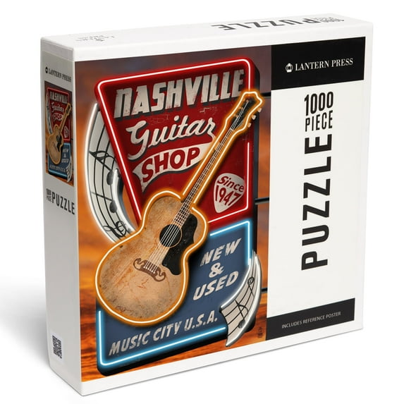 Lantern Press 1000 Piece Jigsaw Puzzle, Nashville, Tennessee, Acoustic Guitar Music Shop
