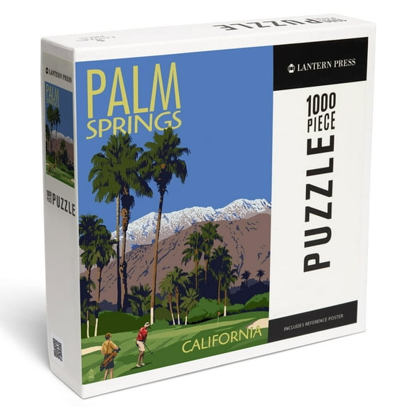 Lantern Press 1000 Piece Jigsaw Puzzle, Palm Springs, California, Golfing Scene