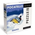 thumbnail image 1 of Lantern Press 1000 Piece Jigsaw Puzzle, Pocatello, Idaho, Snowmobile Scene, 1 of 5