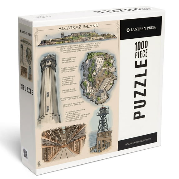 Lantern Press 1000 Piece Jigsaw Puzzle, San Francisco, California, Alcatraz Island Technical