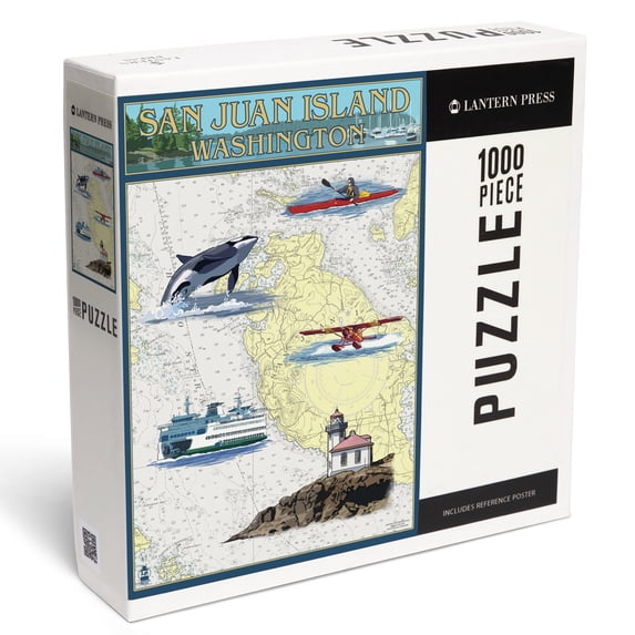 Lantern Press 1000 Piece Jigsaw Puzzle, San Juan Island, Washington, Nautical Chart