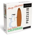 thumbnail image 1 of Lantern Press 1000 Piece Jigsaw Puzzle, Santa Barbara, California, Merry Christmas from California, Snowman and Surfboard, 1 of 5