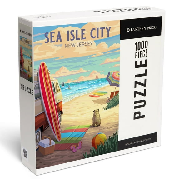 Lantern Press 1000 Piece Jigsaw Puzzle, Sea Isle City, New Jersey, Beach Activities