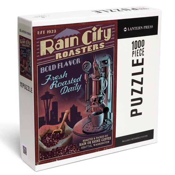 Lantern Press 1000 Piece Jigsaw Puzzle, Seattle, Washington, Coffee Roasters Vintage Sign