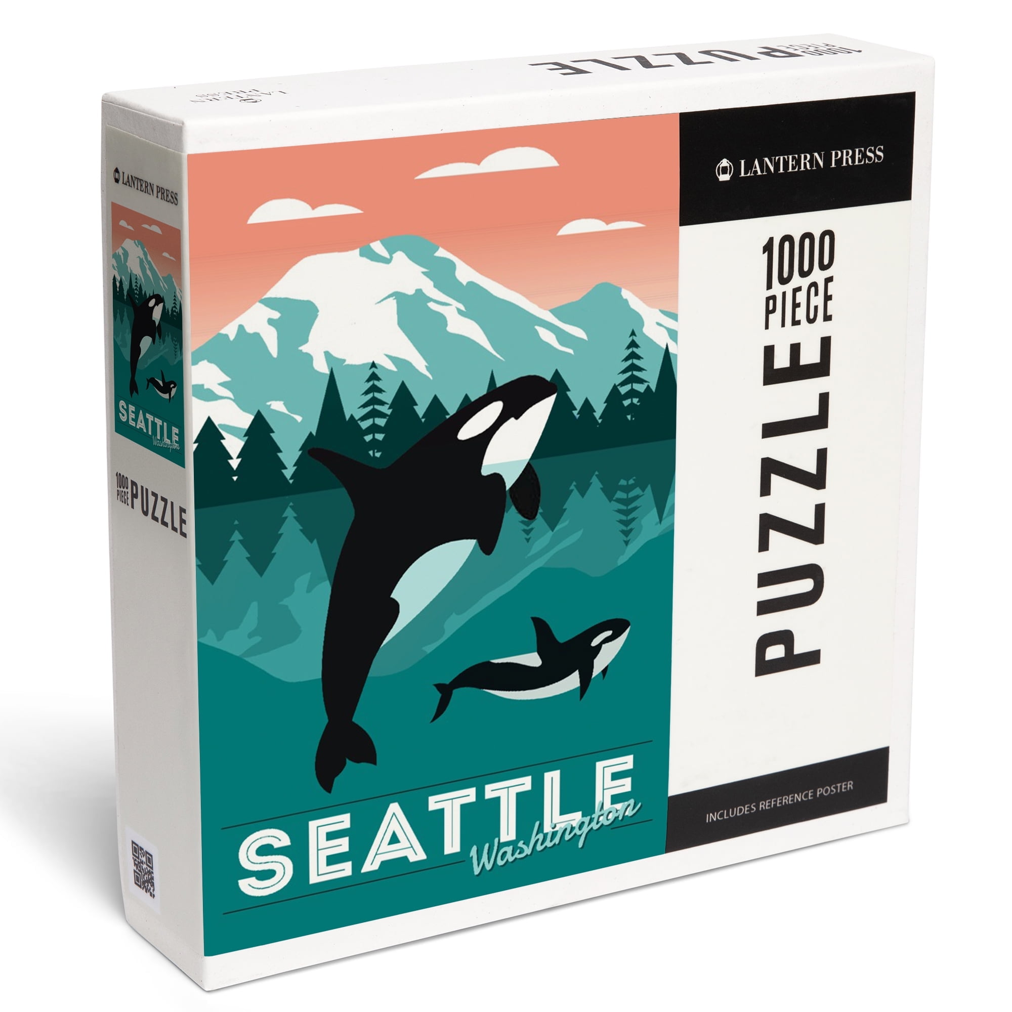 Seattle Orca Whale & Calf Die-Cut Vinyl Sticker - Waterproof Decal For Cars, Laptops, Bottles (Small)