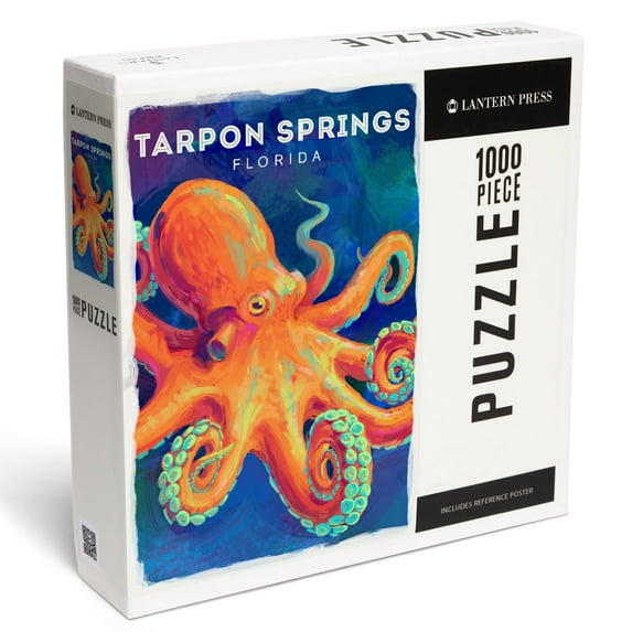 Lantern Press 1000 Piece Jigsaw Puzzle, Tarpon Springs, Florida, Octopus, Vivid