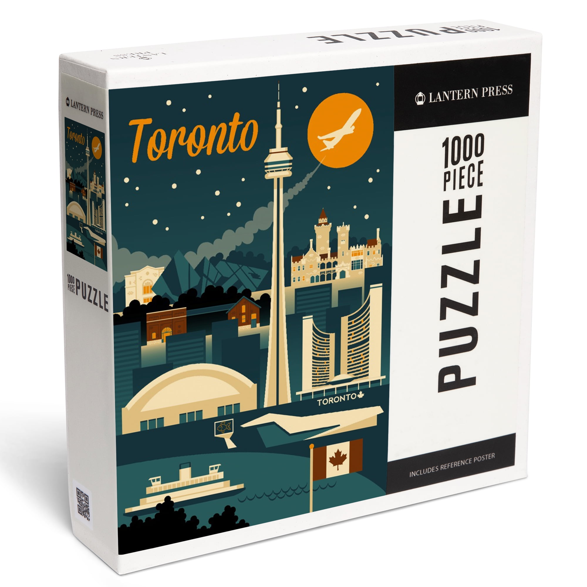 Lantern Press 1000 Piece Jigsaw Puzzle, Toronto, Canada, Retro Skyline