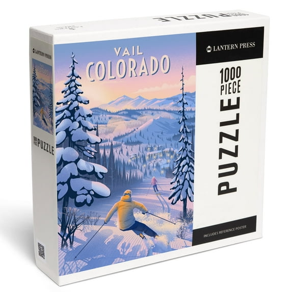 Lantern Press 1000 Piece Jigsaw Puzzle, Vail, Colorado, Ski for Miles, Skiing