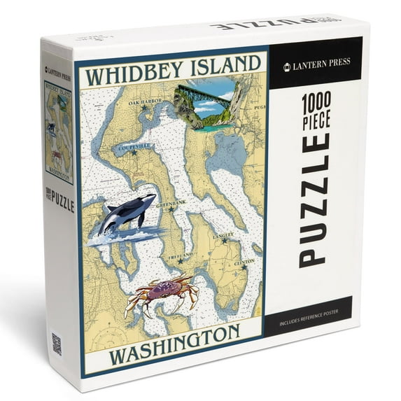 Lantern Press 1000 Piece Jigsaw Puzzle, Whidbey Island, Washington, Nautical Chart