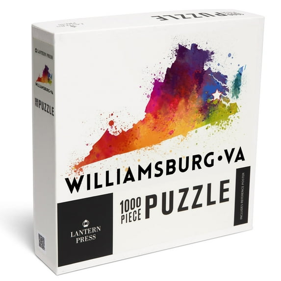 Lantern Press 1000 Piece Jigsaw Puzzle, Williamsburg, Virginia, State Abstract Watercolor