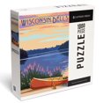 thumbnail image 1 of Lantern Press 1000 Piece Jigsaw Puzzle, Wisconsin Dells, Wisconsin, Canoe and Lake, 1 of 5