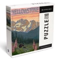 thumbnail image 1 of Lantern Press 1000 Piece Jigsaw Puzzle, Yellowstone National Park, Wyoming, Bear and Cubs with Flowers, 1 of 5