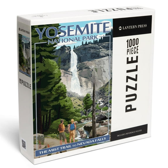 Lantern Press 1000 Piece Jigsaw Puzzle, Yosemite National Park, California, Painterly, The Mist Trail
