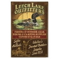 thumbnail image 1 of Lantern Press 12x18 Inch Premium Wood Sign, Ready to Hang Wall Decor, Minnesota, Leech Lake Outfitters Loon Vintage Sign, 1 of 4