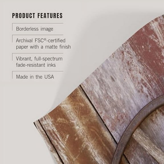 Lantern Press 16x24 Inch Giclee Art Print Wall Decor, Wagon Wheel