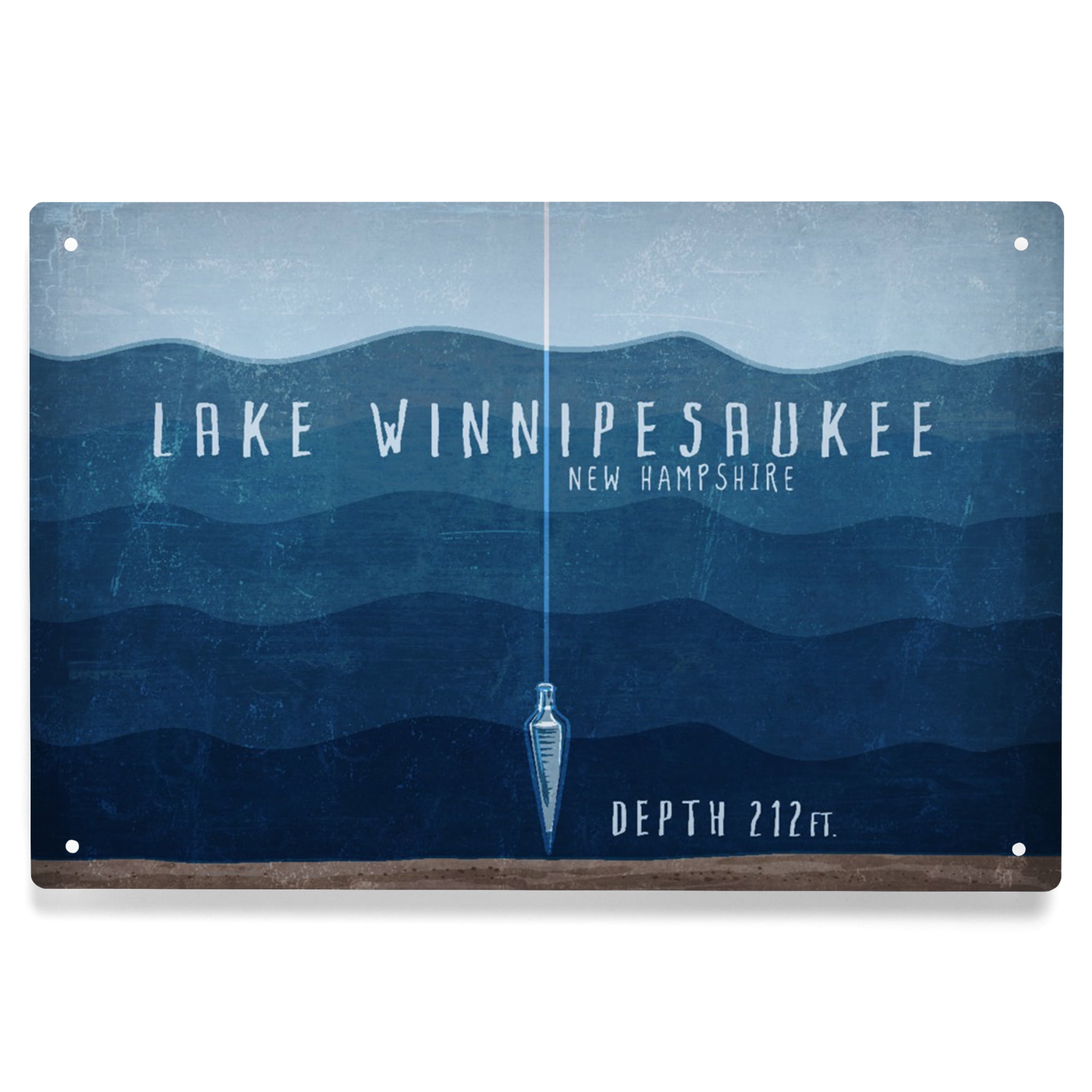Lake Winnipesaukee, New Hampshire - Lake Essentials - Lake Depth - Lantern Press Artwork (12x18 Art Print, Wall Decor Travel Poster), Size: 12 x 18
