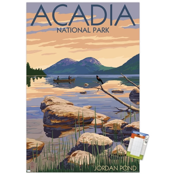 Lantern Press - Acadia National Park, Maine, Jordan Pond Wall Poster, 14.725" x 22.375"