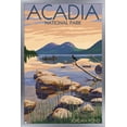 thumbnail image 1 of Lantern Press - Acadia National Park, Maine, Jordan Pond Wall Poster, 22.375" x 34" Framed, 1 of 5