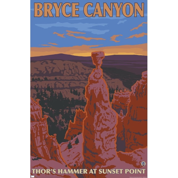 Lantern Press - Bryce Canyon National Park, Utah, Explorer Series Wall Poster, 14.725" x 22.375"