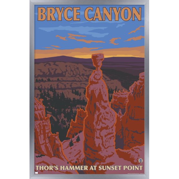 Lantern Press - Bryce Canyon National Park, Utah, Explorer Series Wall Poster, 22.375" x 34" Framed