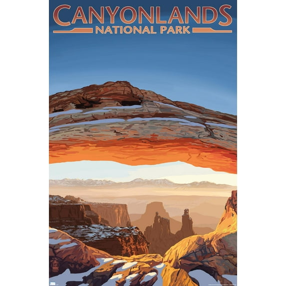 Lantern Press - Canyonlands National Park, Utah, Arch, Painterly Series Wall Poster, 14.725" x 22.375"