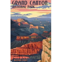Lantern Press - Grand Canyon National Park, Arizona, Mather Point Wall Poster, 22.375" x 34"