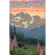 Lantern Press - Yellowstone National Park, Wyoming, Spring Flowers Wall Poster, 14.725" x 22.375"