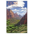 thumbnail image 1 of Lantern Press - Zion National Park, Utah, Zion Canyon View Wall Poster, 22.375" x 34" Framed, 1 of 5
