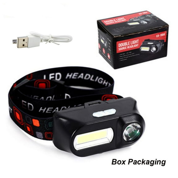 Lantern Rechargeable 18650 Flashlight Camping COB Headlight USB Charging Fishing Light Mini LED Headlamp BOX PACKING