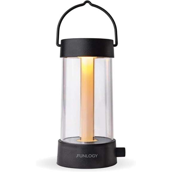 Lantern - Rechargeable LED Camping Lantern, Vintage 360 Dimmable Light , 4000mAh Power Bank, High CRI 95, IPX4 Water-Resistant, Portable for Home, Emergency, Outdoor, Black