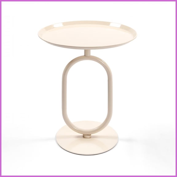 Lantern-Shaped Metal Coffee Table for Living Room, 18.9 Round, Stable Base & Easy Assembly