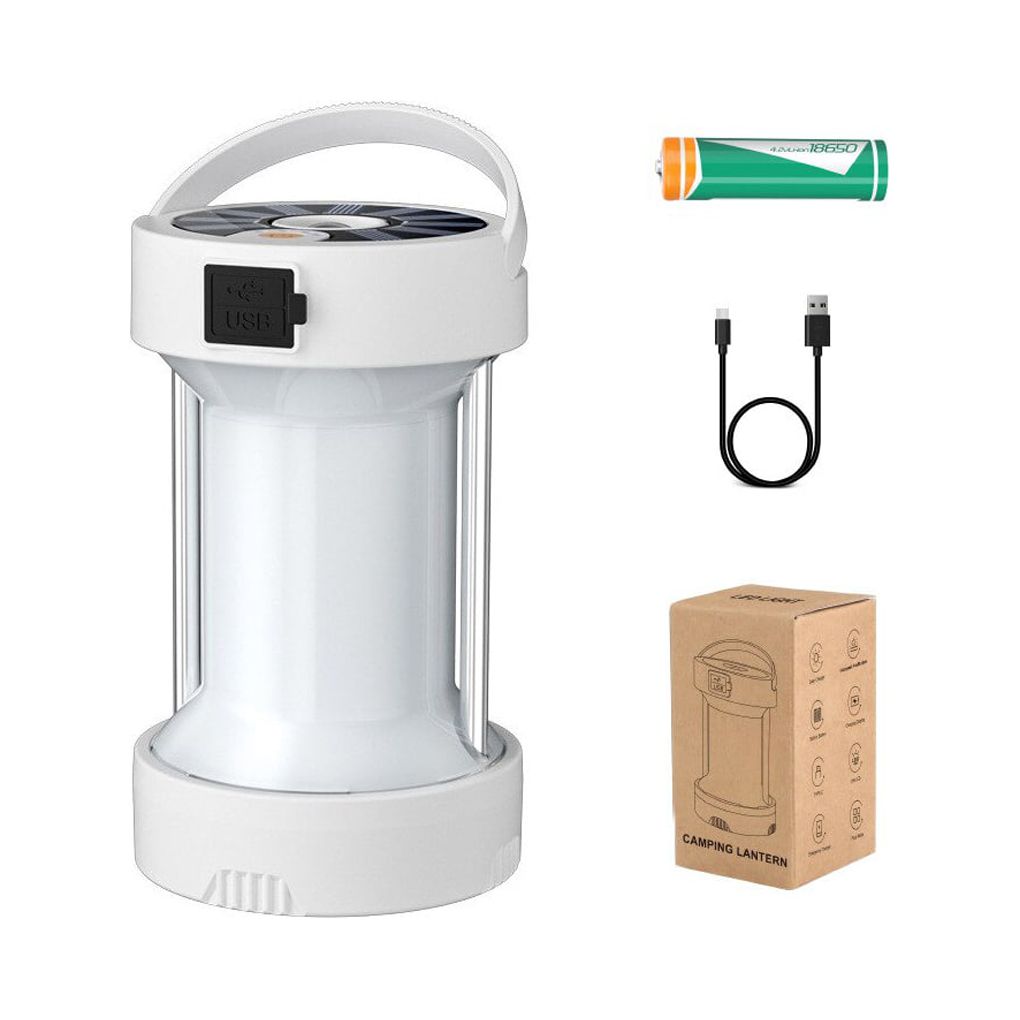 Lantern Solar Powered Camping Light TypeC Rechargeable Portable